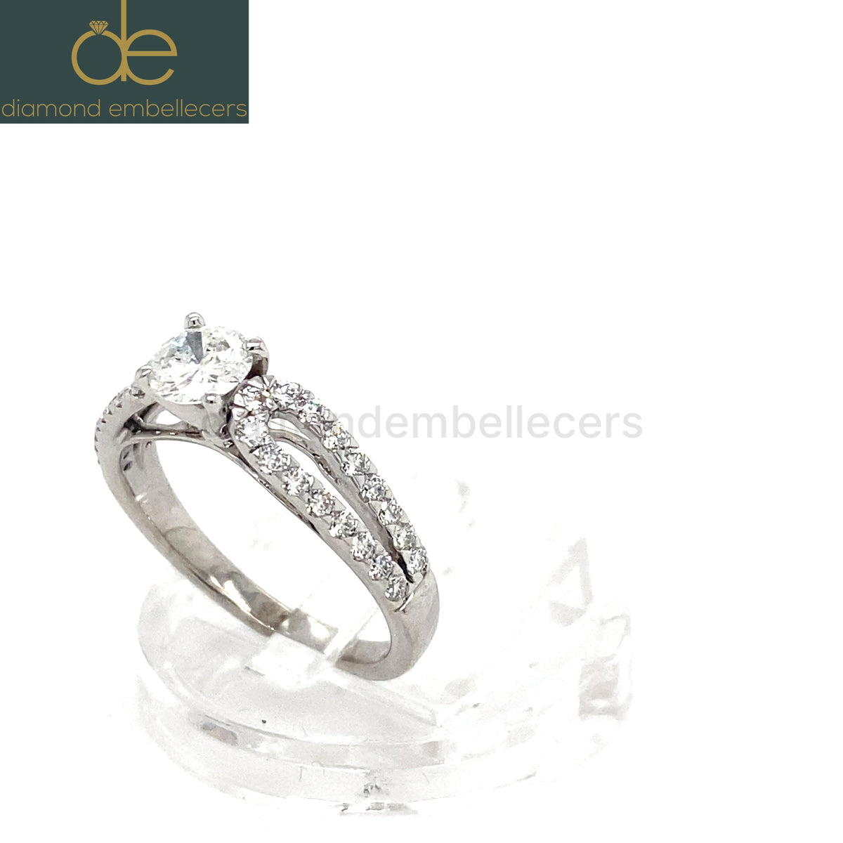 UK HALLMARKED CERTIFIED 18K WHITE GOLD ROUND BRILLIANT DIAMOND RING