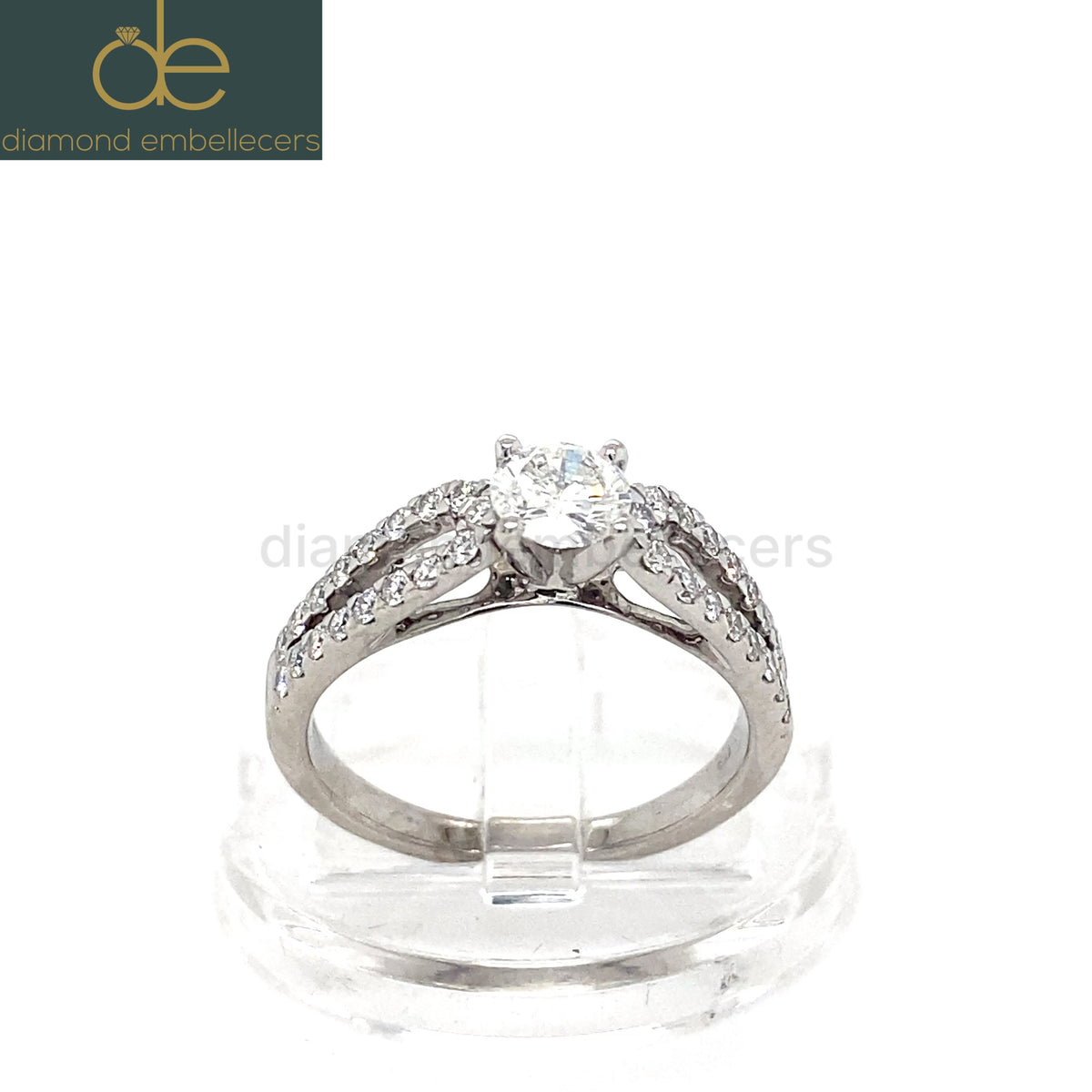 UK HALLMARKED CERTIFIED 18K WHITE GOLD ROUND BRILLIANT DIAMOND RING