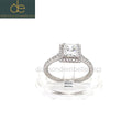 UK Hallmarked Certified Platinum Halo 0.80ct Princess Diamond  0.25ct Round Brilliant Diamond Ring