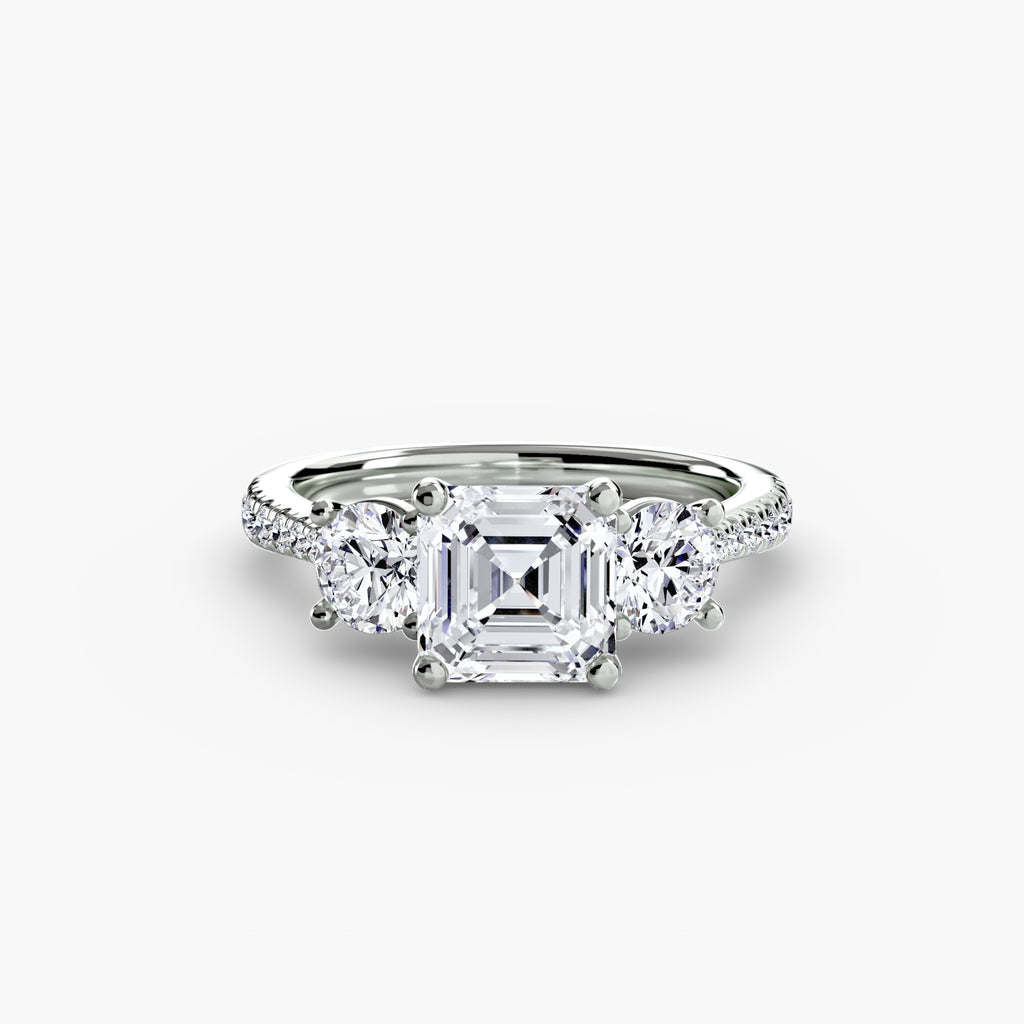Three-Stone with Pavé Band