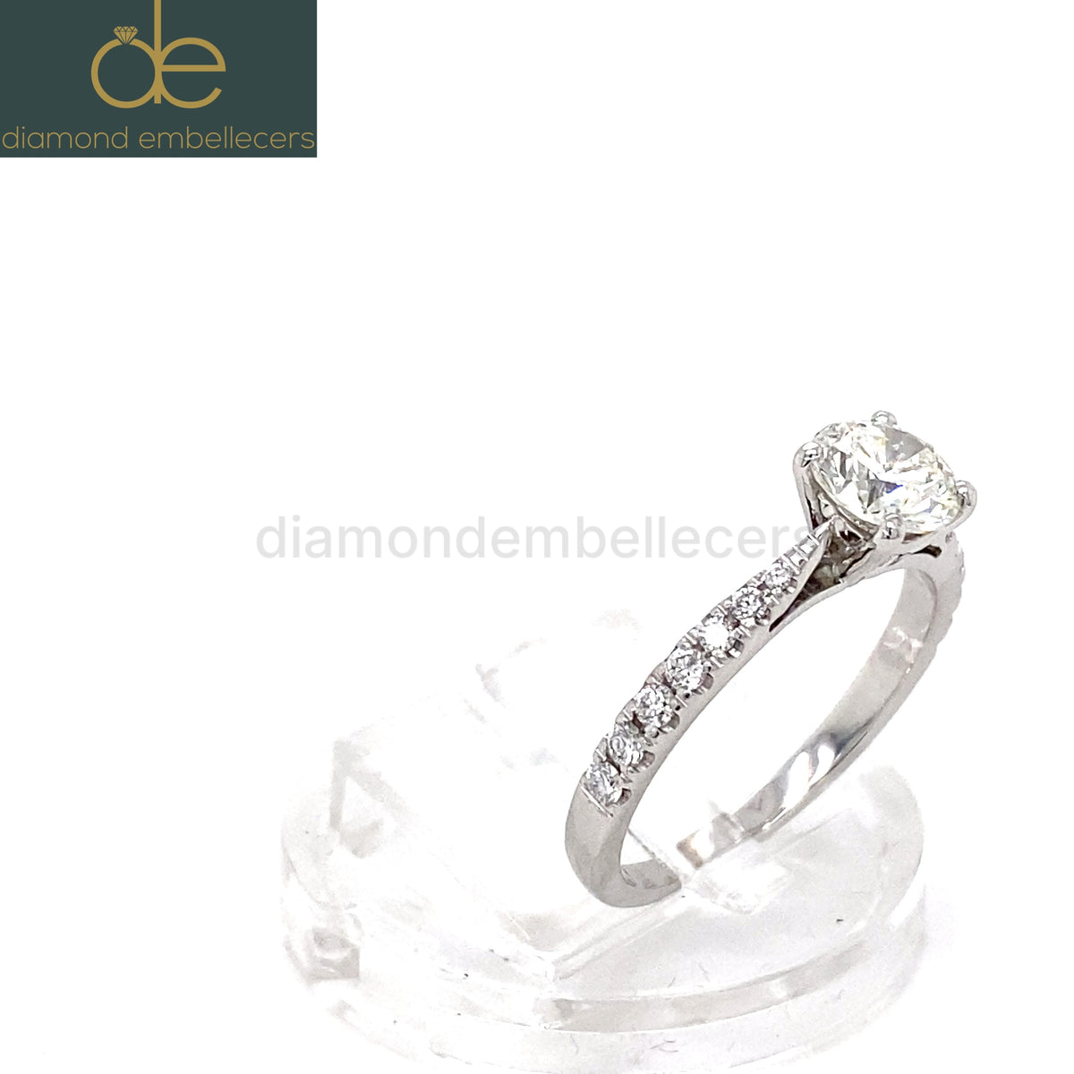 CERTIFIED UK HALLMARKED 18K WHITE GOLD 0.95CT ROUND BRILLIANT DIAMOND RING