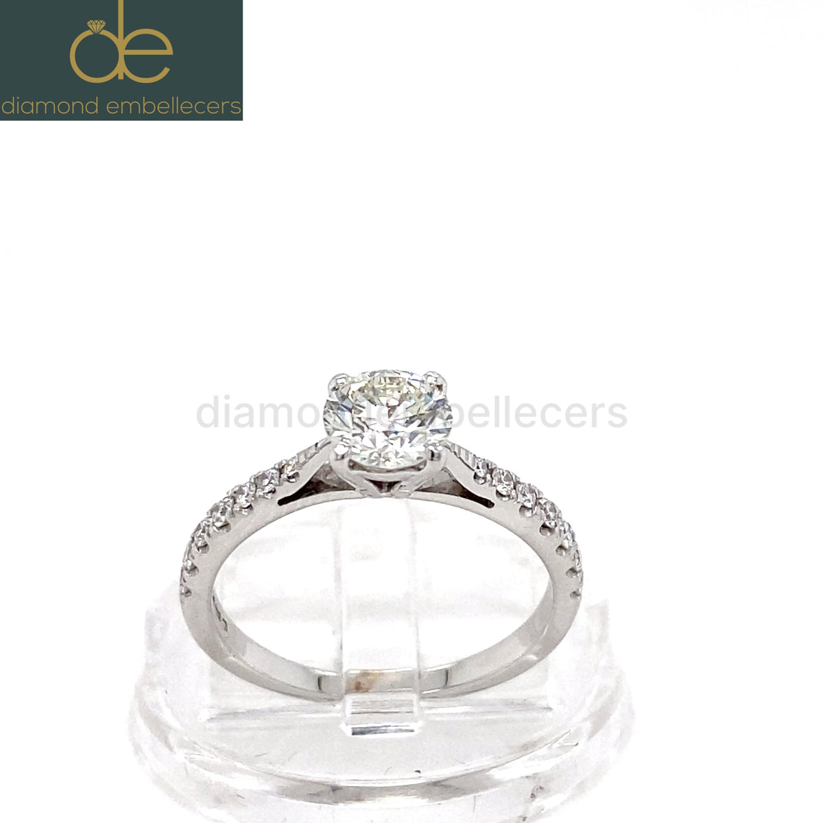CERTIFIED UK HALLMARKED 18K WHITE GOLD 0.95CT ROUND BRILLIANT DIAMOND RING