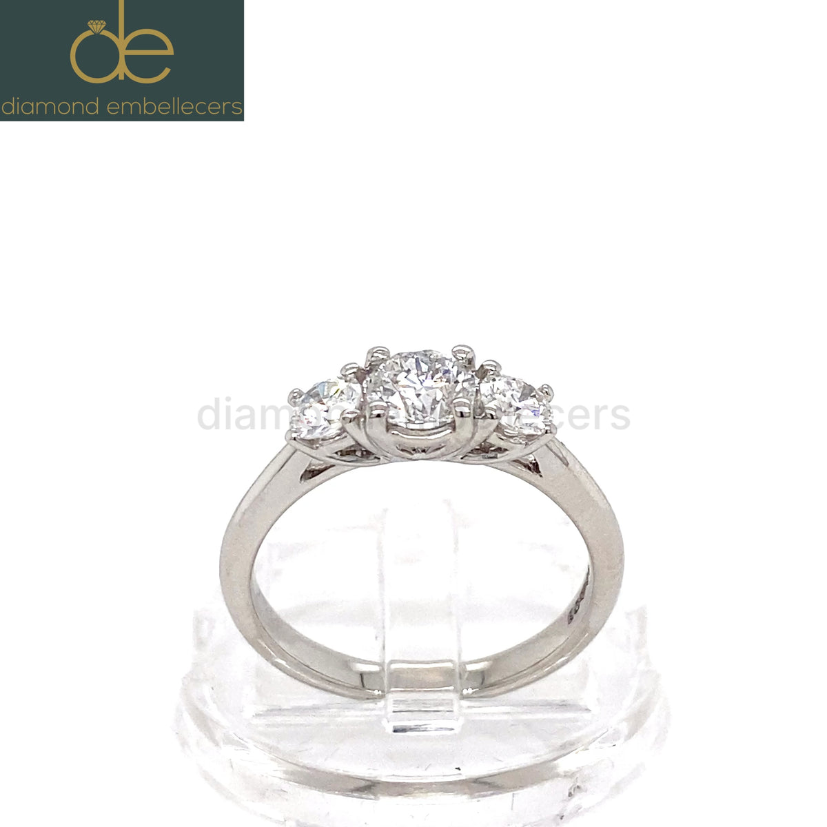 CERTIFIED UK HALLMARKED PLATINUM TRILOGY 0.96CT ROUND BRILLIANT DIAMOND RING