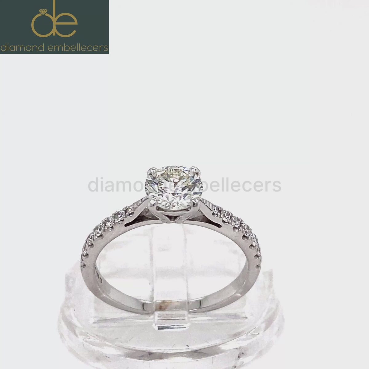 CERTIFIED UK HALLMARKED 18K WHITE GOLD 0.95CT ROUND BRILLIANT DIAMOND RING